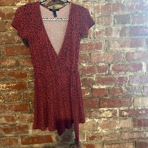 Forever 21 Romper, burnt orange w/violet cheetah print